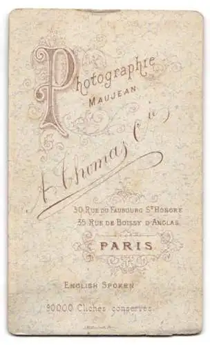 Fotografie A. Thomas &amp Cie, Paris, Rue du Faubourg St. Honoré 30, Porträt eines Jungen