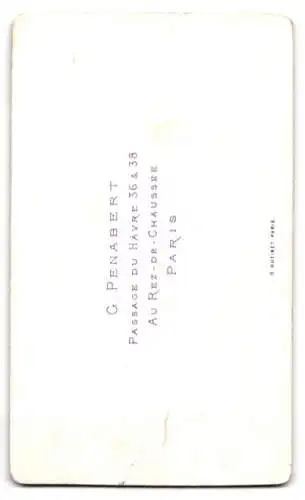 Fotografie C. Penabert, Paris, Passage du Havre 36 & 38, Porträt eines Mannes mit Bart