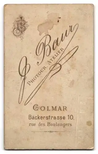 Fotografie J. Baur, Colmar, Bäckerstrasse 10, Porträt eines Mannes