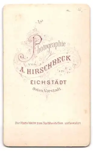 Fotografie A. Hirschbeck, Eichstädt, Osten-Vorstadt, Portrait eines jungen Mannes