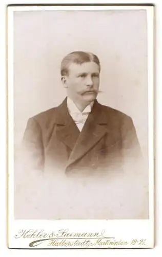 Fotografie Köhler & Saemann, Halberstadt, Martiniplan 19-21, Portrait eines Herren