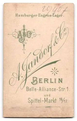 Fotografie A. Jandorf & Co., Berlin, Belle-Alliance-Str. 1, Porträt eines Paares