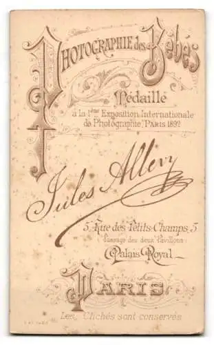 Fotografie Jules Allevy, Paris, Rue des Petits Champs 5, Porträt eines eleganten Herrn