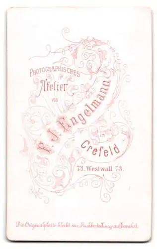 Fotografie F. J. Engelmann, Crefeld, Westwall 73, Porträt eines Mannes