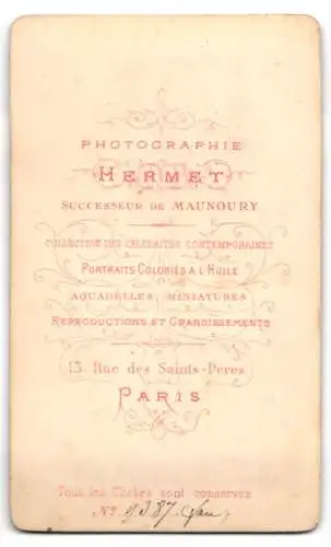 Fotografie Hermet, Paris, Rue des Saints-Pères 13, Portrait eines eleganten Mannes