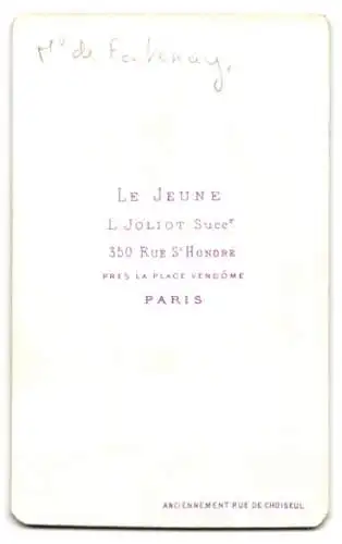 Fotografie Le Jeune, Paris, Rue St. Honoré 350, Porträt eines Mannes