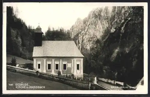 AK Johnsbach /Gesäuse, Kirche und Berge