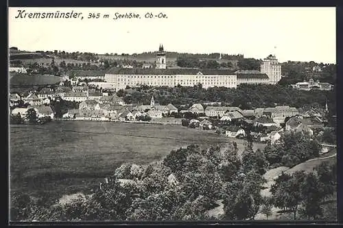 AK Kremsmünster /Ob.-Oe., Teilansicht vom Wald aus