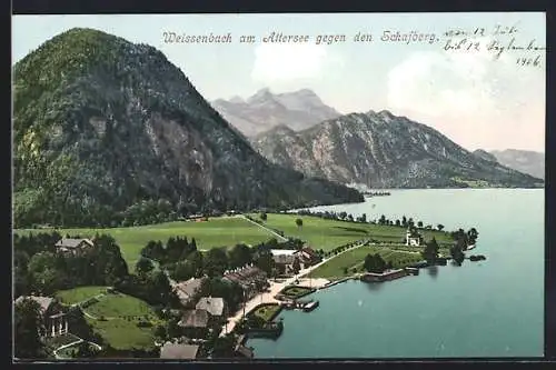 AK Weissenbach am Attersee, Ansichr gegen den Schafberg