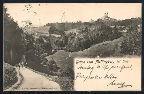 AK Pöstlingberg bei Linz, Strasse zum Ort