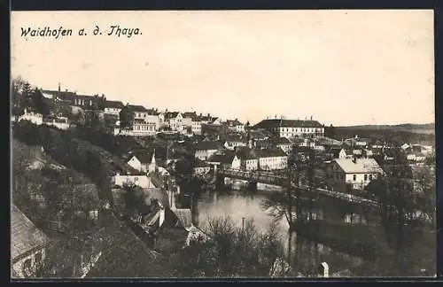 AK Waidhofen a. d. Thaya, Teilansicht mit Brücke