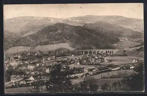 AK Payerbach a. d. Südbahn, Teilansicht mit Viadukt