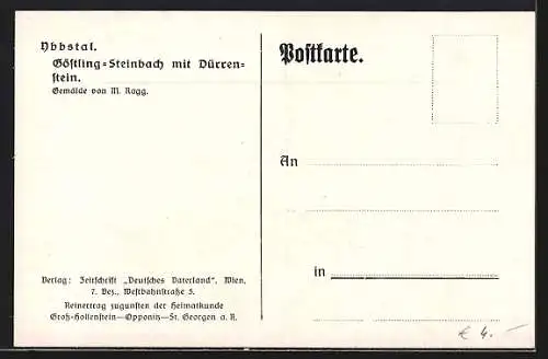 Künstler-AK Göstling-Steinbach /Ybbstal, Panorama mit Dürrenstein