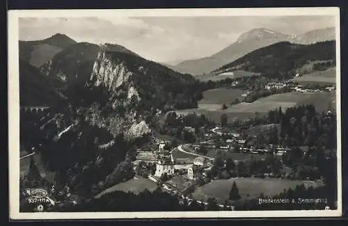 AK Breitenstein a. Semmering, Teilansicht mit Strassenpartien