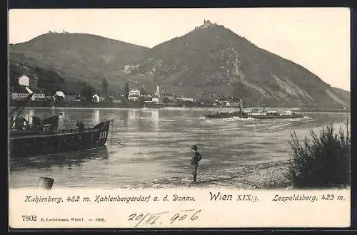 AK Wien, Kahlenbergerdorf a. d. Donau, Kahlenberg und Leopoldsberg