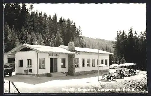 AK St. Corona am Wechsel, Almrausch-Hütte am Kampstein, Sessellift-Bergstation