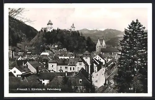 AK Friesach i. Kärnten, Teilansicht mit Petersberg