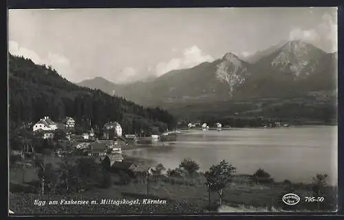 AK Egg /Faakersee, Gesamtansicht mit Mittagskogel