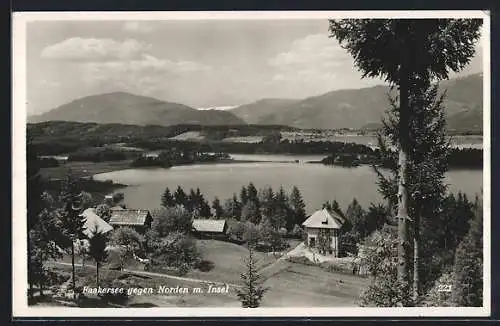 AK Faakersee, Teilansicht gegen Norden mit Insel