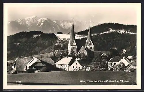 AK Diex /Kärnten, Teilansicht mit Hochobir