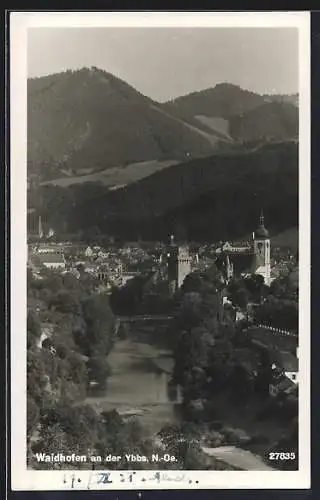 AK Waidhofen an der Ybbs, Teilansicht aus der Vogelschau