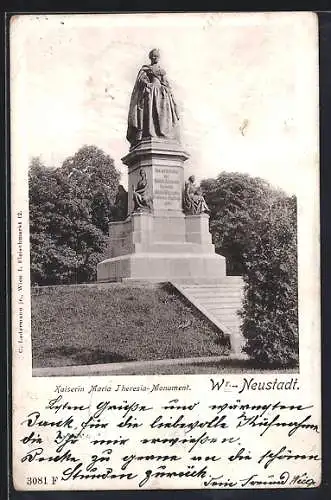 AK Wr.-Neustadt, Kaiserin Maria Theresia-Monument