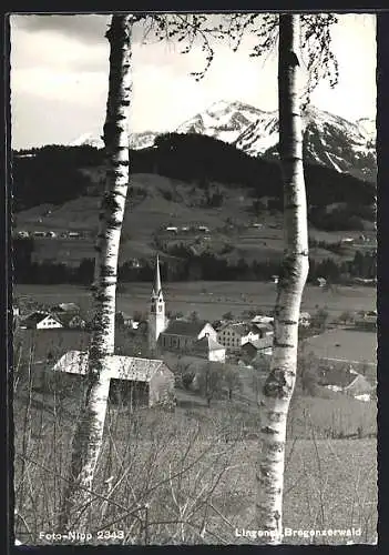 AK Lingenau /Bregenzerwald, Ortsansicht vom Wald aus