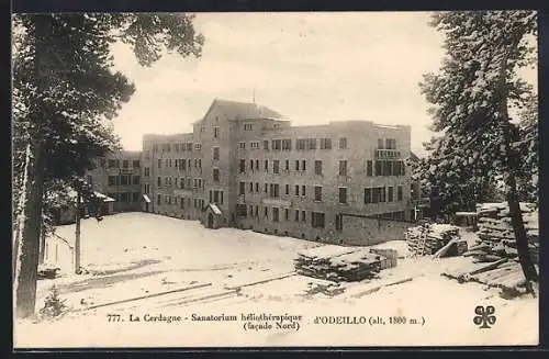 AK Odeillo, Sanatorium héliothérapique (facade Nord) en hiver