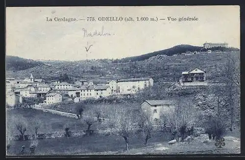 AK Odeillo, Vue générale à 1600 m d`altitude en Cerdagne