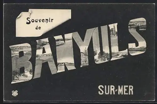 AK Banyuls-sur-Mer, Souvenir de la ville avec collages photographiques