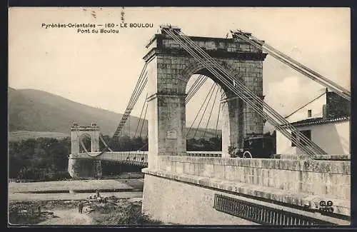 AK Le Boulou, Pont du Boulou avec vue sur les Pyrénées-Orientales