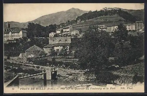 AK Prats de Mollo, Vue sur le Quartier du Faubourg et le Fort