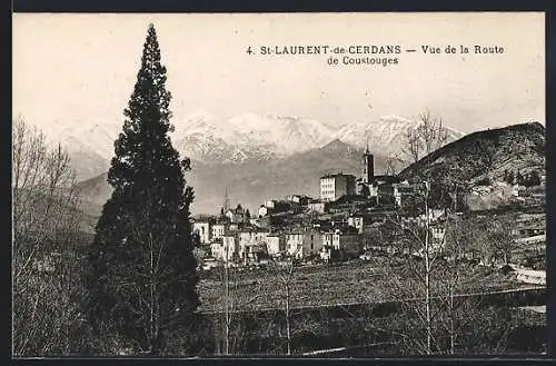 AK Saint-Laurent-de-Cerdans, Vue de la Route de Coustouges