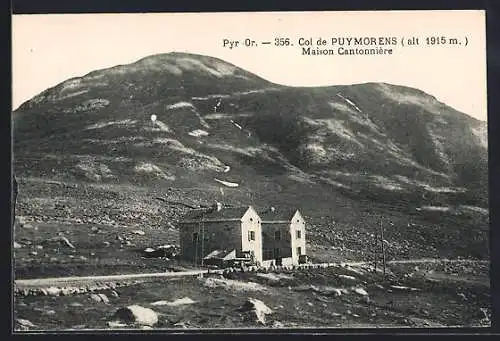 AK Col de Puymorens, Maison Cantonnière au pied de la montagne
