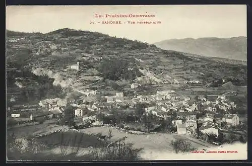 AK Sahorre, Vue panoramique des Pyrénées-Orientales