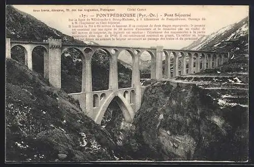 AK Fontpédrouse, Pont Séjourné sur la ligne de Villefranche-Vernet-les-Bains à Bourg-Madame