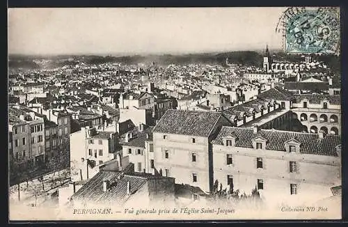 AK Perpignan, Vue générale prise de l`Église Saint-Jacques