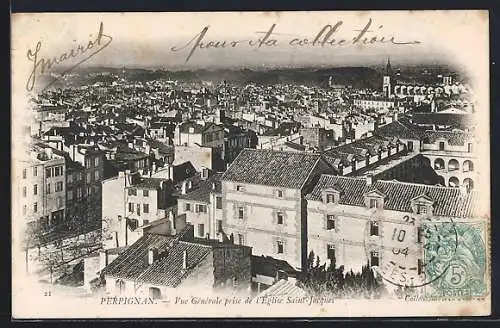 AK Perpignan, Vue générale prise de l`église Saint-Jacques