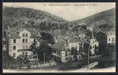 AK Amélie-les-Bains, Route d`Arles et les Villas