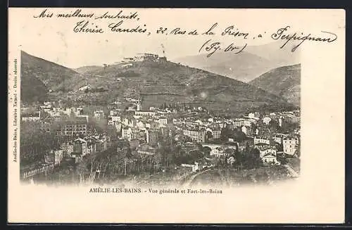 AK Amélie-les-Bains, Vue générale et Fort-les-Bains