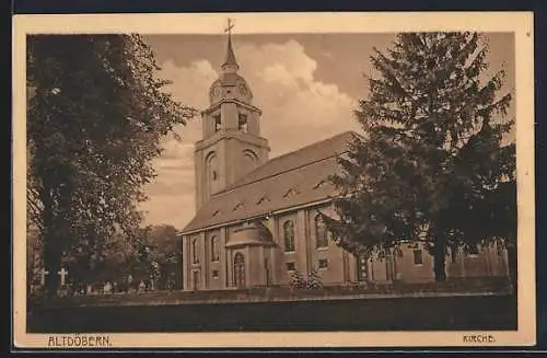 AK Altdöbern, Blick auf die Kirche