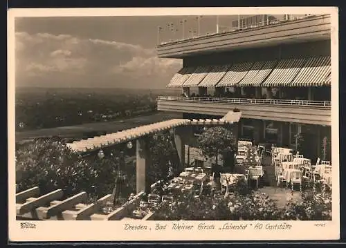 Foto-AK Walter Hahn, Dresden, Nr. 10795: Dresden, Bad Weisser Hirsch, Blick von der Terrasse des Gasthauses Luisenhof