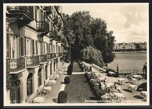 AK Konstanz a. B., Insel Hotel, Seeterrasse