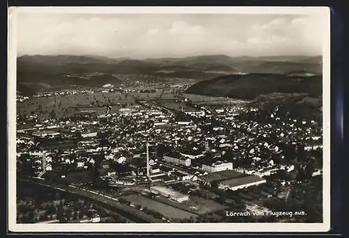 AK Lörrach, Ortsansicht vom Flugzeug aus