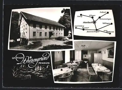 AK Marbach /Villingen, Gasthof Wiesengrund, Bes. E. Horn, Aussen- und Innenansicht