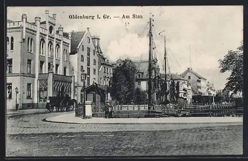 AK Oldenburg i. Gr., Strassenpartie am Stau