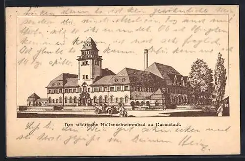 Künstler-AK Darmstadt, Das städtische Hallenschwimmbad