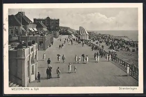 AK Westerland, Strandanlagen mit Strandhalle