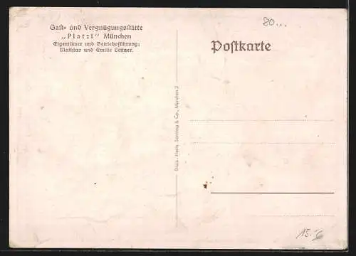 AK München-Au, Gasthaus zum Platzl