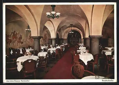 AK Bremen, Gasthaus zum Ratskeller, Bacchuskeller